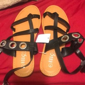 Black Gladiator sandals